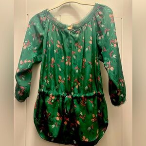 Rebecca Taylor Green Floral Top size 0